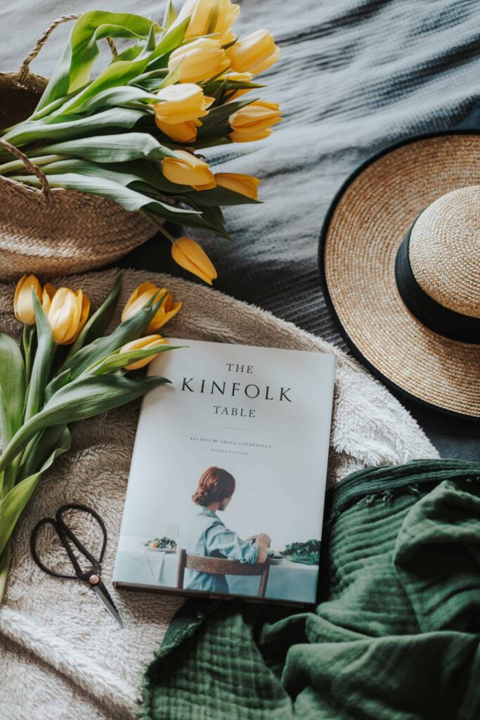 Book, flowers, hat
